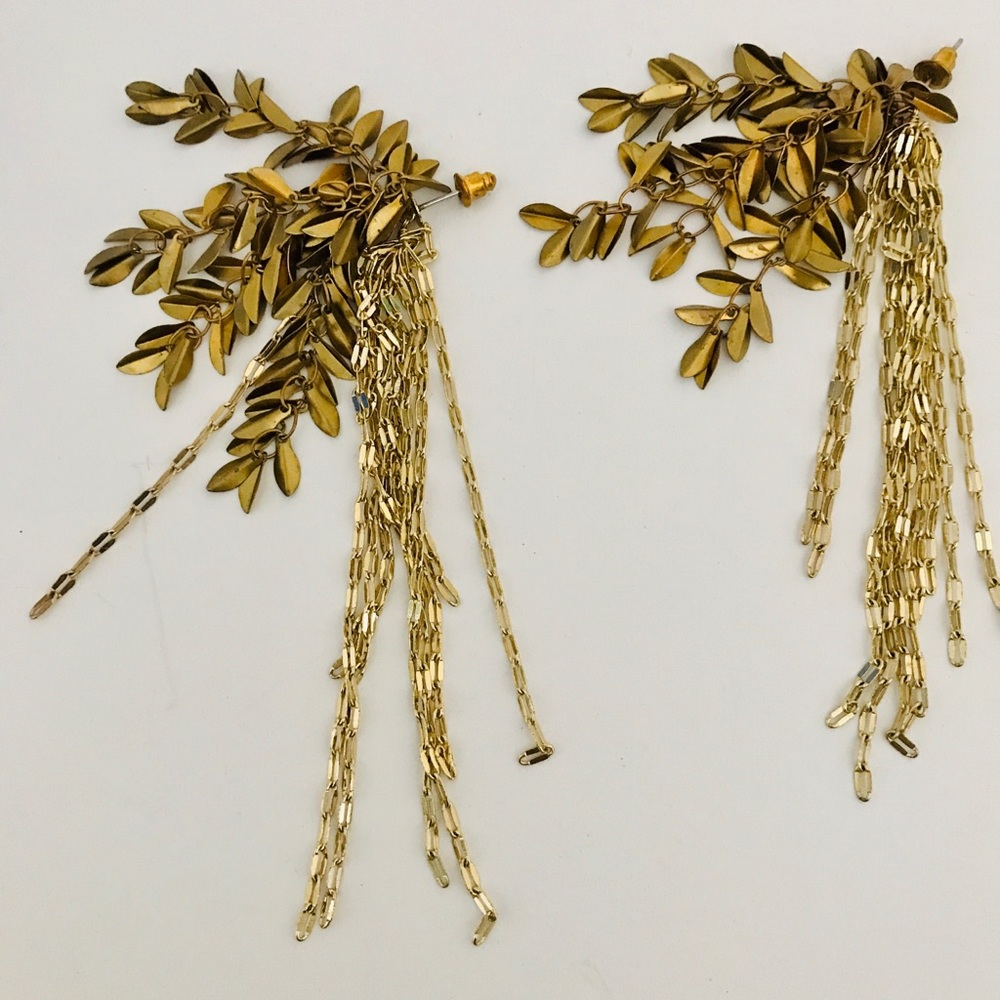 Anthropologie Garden Ivy Gold colored earings